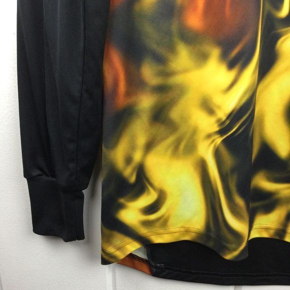 Adidas Climacool Soccer Goalie Jersey, Black w/Flames, Padded Elbow, size Small - Picture 6 of 10